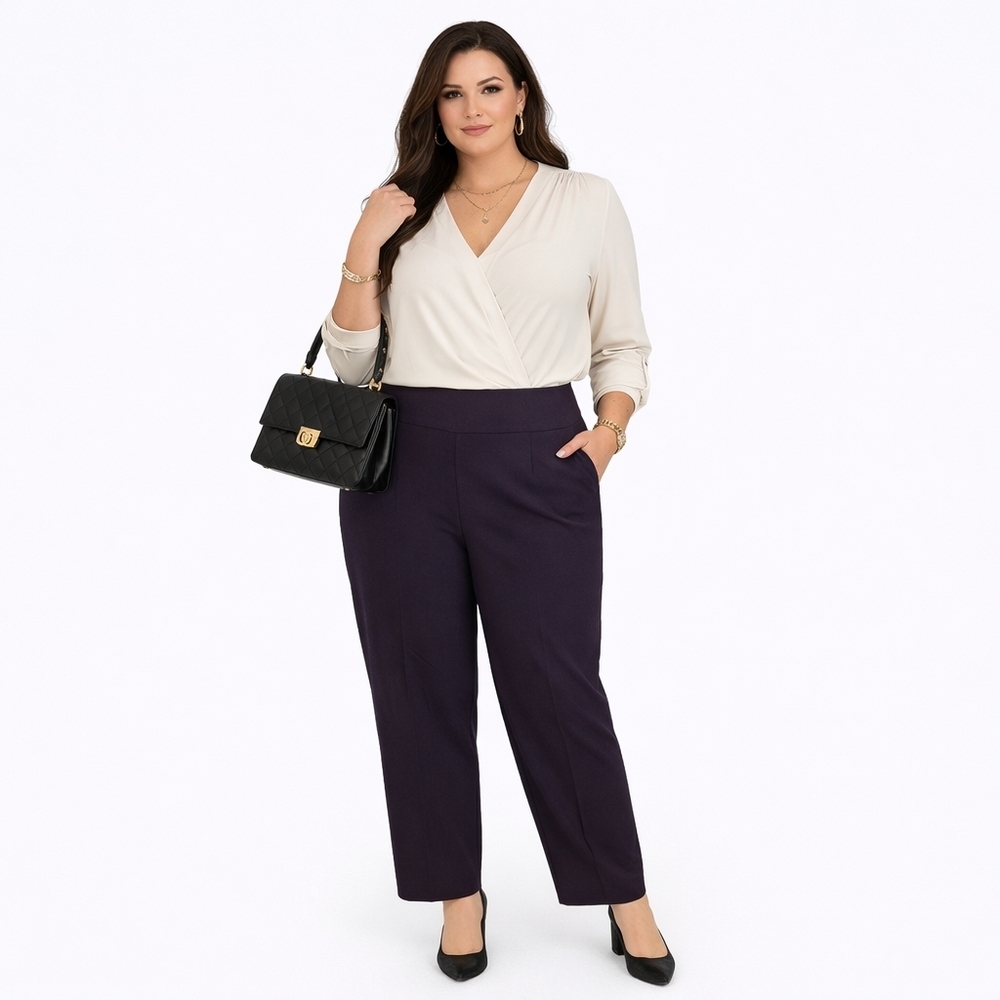Harvé Benard Wide Leg Wool Organic Office NWT Winter Trousers - Women's 16